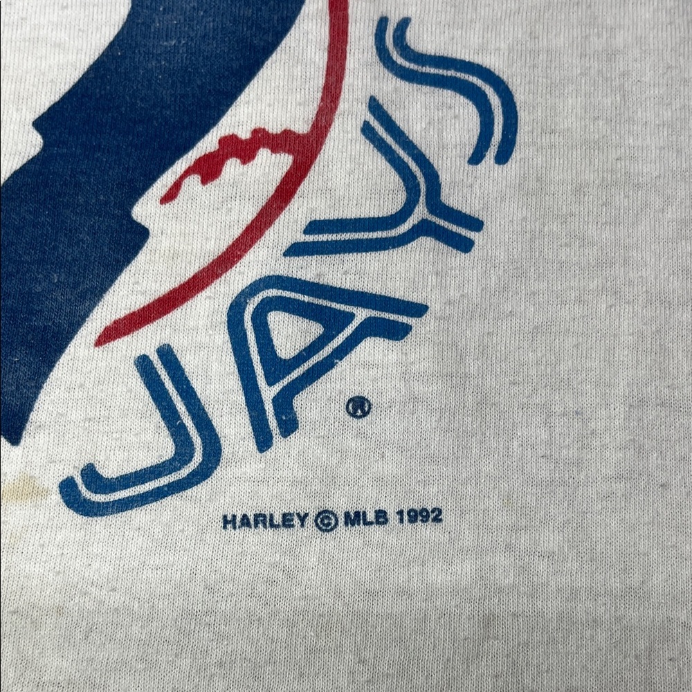 Vintage 1992 Toronto Blue Jays Kids Large Tee Single Stitch Rough condition - Picture 5 of 13
